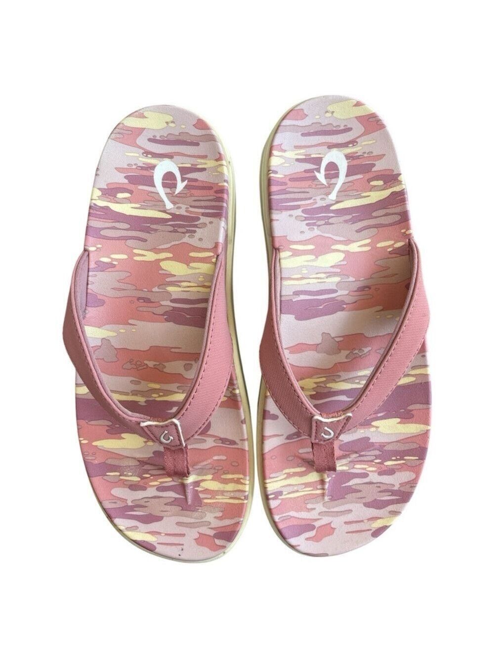 Olukai Nu’A PI’O Pink Camo Sandals Size 5